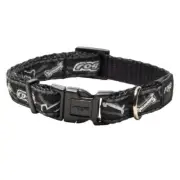 Rogz Fancy Dress Dog Collar, Black Bones SMALL