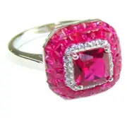 Art Decor quality unique 3.5 carat Ruby .925 Sterling Silver handcrafted Ring