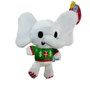 NWT Bark Box Dog Toy Dwight White Elephant Plush Squeak Crinkle Xmas M-L