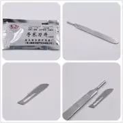 10Pcs 10# Carbon Steel Surgical Scalpel Blades Board + Stainless Steel Handle 3#
