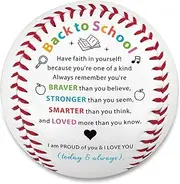 Back to School Motivational Baseball Gift Personalized Baseball for Son Teen Boy Student Encouragement Present From Mom Dad for High School College Graduation Birthday New Semester Start
