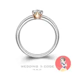 【WEDDING CODE】PT950鉑金14K金 19分鑽戒 迪4394雙色(迪士尼白雪公主 天然鑽石 99購物節 情人節 禮盒)