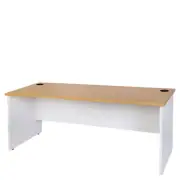 Office Desk White Frame Oak Top 1500 (L) x 750 (W) x 730mm (H) Logan DK157