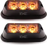 (2PCS 3-LED Strobe Lights Amber Waterproof Emergency Beacon Flash Lights, Cautio