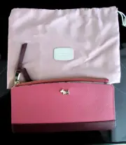 Radley London Hampstead Colour Block Pink & Burgundy Leather Wallet NWT 7.5"