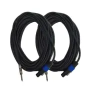 (2) SEISMIC AUDIO 50' Foot Speakon to 1/4" PA DJ SPEAKER CABLES