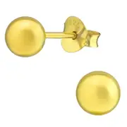 14K Gold Plated Silver Gold Ball Stud Earrings 5mm