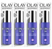 4 x Olay REGENERIST Retinol 24 Night Serum 30ml RRP $240 + FREE Facemask