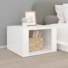 NNEVL Bedside Table High Gloss White 57x55x36 cm Engineered Wood