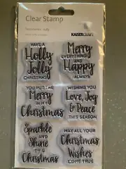 KaiserCraft Clear Stamp Sets SENTIMENTS JOLLY Christmas 6 Stamps NEW