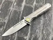 Twosun Folding Knife M390 Blade Titanium Handle Pocket Knife TS121-M390-Lines