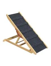 [PaWz] 5 Wood Portable Adjustable Height Pet Ramp in Black
