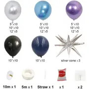 Balloon Garland Arch Kit Latex Galaxy Balloons Set Reusable Conical Foil GonWW