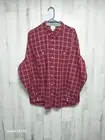 St. John's Bay Classic Shirt Size 2X Hidden Button NWT Burgundy Plaid
