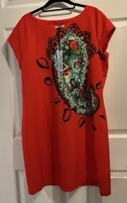 Cynthia Rowley Lovely Red Shift Dress Polyester &Spandex Size 16
