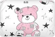 Cartoon Cute Pink Bear Changing Table Covers Waterproof Washable Bed Pad Non-Slip Pad for Boys Girls, 132cm L x 86cm W