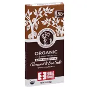 Equal Exchange Bar Dark Chocolate Almond Sea Salt Organic 3.5 Oz (Pack Of 10)