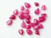4x5.5mm-5x8mm Ruby Mozambique Pear Cut Stone Natural Ruby Faceted Pear Cut Stone