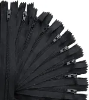 Nylon Zippers for Sewing Crafts | Size: 7 Inch | Color: Black | 20 Pieces per Pa