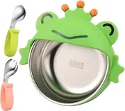 Stainless Steel Bowls - Vacuum, Weaning Utensils | Insulated Food Bowl With Matching Handle Bottom And Fork, Spill Resistant Spoons For Dining Room