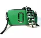 MARC JACOBS Snapshot Stud Saffiano Leather Shoulder Bag Fern Green (MSRP $395)