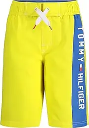 [Tommy Hilfiger] Boys' Briefs, Soft Underwear with Elastic Waistband, Tagless Label & Embroidered Logo, Cotton & Spandex, Board Blazing Yellow 22, L 16/18