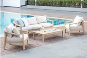 CR Sycamore Solid Timber 4 Piece Outdoor Lounge Set with Cushion
