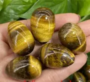 5pcs Natural Tiger’s Eye Jasper Egg Quartz Crystal Skull Reiki Healing Mineral