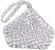 [ROMISBABA] Elegant Rhinestone Clutch Bag Coin Purse Phone Compartment Change Pocket Perfect for Parties Evening Outfits