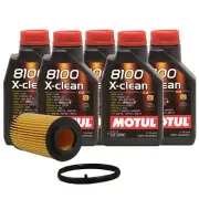 5L Motul 8100 X-CLEAN 5W40 Wix Filter Motor Oil Change Kit API SN