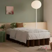 Yona Fold Out Cardboard Bed Base Frame - Dark Oak Single