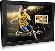 ORIMAMI Gifts for Soccer Player Neymar Jr. Fans - Sport Star Picture Desktop Framed Photo 8x6 Inches with Signed and 1x35mm Film Mini Cell Display