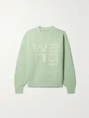 [T BY ALEXANDER WANG] T BY ALEXANDER WANG - Debossed Knitted Sweater - Mint - large large Green