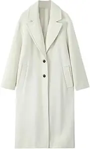 [Generic] Women's Winter Clothing British Style Lapel Long Sleeve Soft Straight Long Coat Temperament Warm Jacket