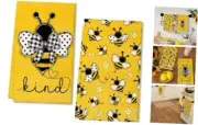 Yellow Bee Summer Kitchen Towels Dish Towels Set of 2,Be Kind Spring Hand
