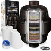 unbrand AquaHomeGroup 20 Stage Shower Filter with Vitamin C E compatible Hard Water - High Output Filter to Remove Chlorine and Fluoride - 2 Cartri...