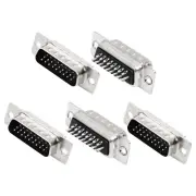 5Pcs 3 Row DB26 26 Pin D-Sub Male Connector Solder Type Panel Mount Connectors
