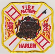 FDNY Fire Factory Harlem Engine 58 Ladder 26 Embroidered Iron On Fire Patch #697