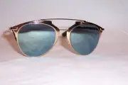 NEW CHRISTIAN DIOR REFLECTED/S XX8-3J GOLD/AZURE MIRROR SUNGLASSES AUTHENTIC