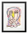 Corbellic Expressionism 12x9 Truth Teller Cubist Portrait Exhibition Acrylic Art