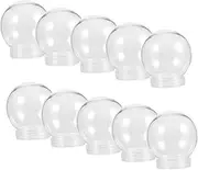 Gatuida 10pcs Clear Christmas Ball Candy Containers with Caps Multi-Functional DIY Snow Globe for Crafts Decorations for Weddings Holiday Parties