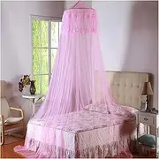 Classical Hanging Mosquito Net Canopy Dome Princess Bed Canopy Bed Cover Curtain Tent Bedroom Decorate (Color : Pink)