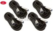 4 Pack 25Ft XLR 3Pin Male Female Mic Cord Audio Microphone Shielded Cable 25Foot