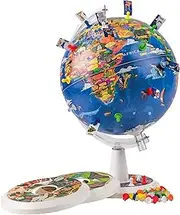TOPGLOBE 26cm Globe “My World” Graphic Display + Safety Suction Pins + Pin Cards + Demountable Graphic Stands