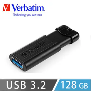 【Verbatim 威寶】PinStripe USB3.2 Gen1 128GB高速伸縮隨身碟