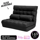 La Bella Double Seat Couch Bed 2 Seater Folding Sofa Chair Gemini Recliner Futon