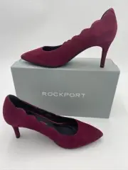 Rockport Total Motion Pointy Toe Scallop Pump, Women's Size 8.5M, red NEW