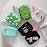Cute Cartoon Fruit Flower Pattern Headphone Data Cable Storage Bags Zipper Box