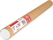 Paclord 3" x 36" Heavy-Duty Reinforced Cardboard Mailing Tube, Pack of 1 Tube with 2 Caps – Secure USPS Approved – Great for Shipping and Storing of Prints, Artwork, Posters or Documents