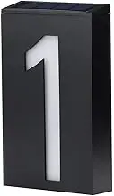 LED Solar House Number Light, Garden Numbers Solar Powered Address Sign LED Illuminated Outdoor Plaques and Wall Art Lighted Up for Home Yard Street (Digit 1)